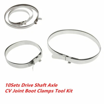 Juego de 10 juegos de abrazaderas de arranque de junta CV de eje de transmisión universal de acero inoxidable Foto 1 de 4