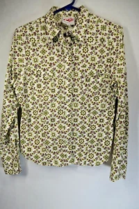 Roper Western Cowgirl Rodeo Shirt Sz Medium Pearl Snap Buttons All Over Pattern - Picture 1 of 9