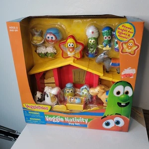 Veggie Tales Krippe 16-teiliges Spielset ©2015 neu fabrikversiegelt Lichter/Sound - Bild 1 von 10