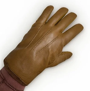 Herren Aris Lederhandschuhe Gr. XL Wildlederbesatz vollgelenkige Finger hellbraun braun - Bild 1 von 16