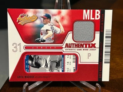Greg Maddux 2004 Fleer Authentix Authentic Game Worn Jersey /50 BRAVES RARE SP - Image 1 of 2