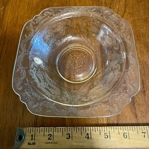 Vintage Federal Glasschale mit Rand Madrid Muster 1930’s Depression Glass 7” - Bild 1 von 4