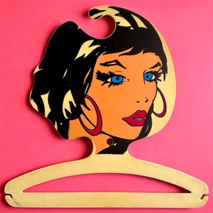 Mod Face Hanger Vintage BG Milano Italy Pop Art Lady Woman Fashion MCM 14" READ - Picture 1 of 19