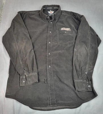 Camisa de pana Harley Davidson para hombre grande alta marrón motocicleta American Legend Foto 1 de 4