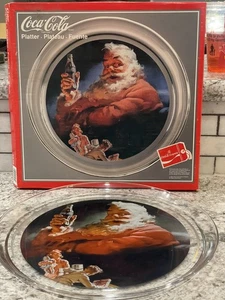 Coca Cola 1993 Santa Glas Serviertablett Platte rund 13" Durchmesser - Bild 1 von 6
