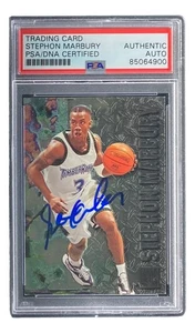 Stephon Marbury Signed 1997 Fleer #189 Timberwolves Rookie Card PSA/DNA - Picture 1 of 4