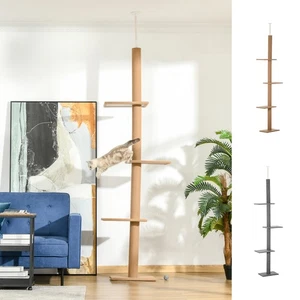 260cm Floor To Ceiling Cat Tree Activity Center w/ Perches Kitten Indoor - Picture 1 of 23