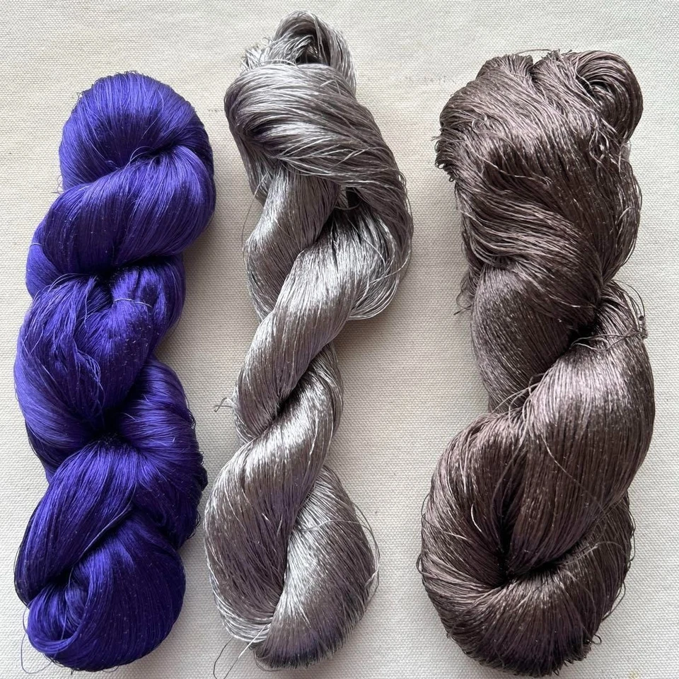 Japanese Silk Embroidery fine Thread for Kimono Furisode set of 3 - Image 1 of 1