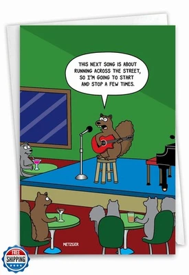 NobleWorks - 1 Funny Animal Card for Birthdays - Pet Cat and Dog Humor, Birth - Image 1 of 4