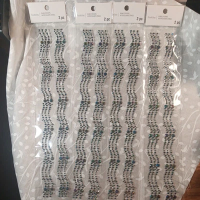 BORDERS Iridescent Dark Rhinestones Wavy Adhesive Gems Recollections 12" Borders - Image 1 of 4