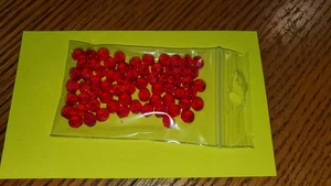 60 pc Ruby Red faceted Plastic Acrylic Craft Bead lot stash jewelry repair - Picture 1 of 7