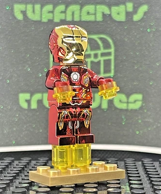 *RARO* PERSONALIZADO CROMO LEGO PAD IMPRESO ROJO VOLADOR IRON MAN ¡Minifigura con estuche! Foto 1 de 4