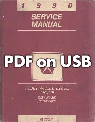 1990 Dodge Truck Shop Manual on USB D150-D350 W150-W350 Pickup Repair Service - Image 1 of 3