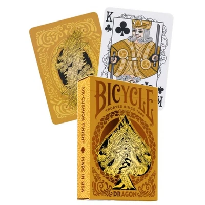 Bicycle Oro Dragon Carte da Gioco Piattaforma Poker Misura Custom Zurück Design - Immagine 1 di 4