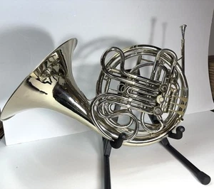 Conn 8D Professional Double French Horn Silver Nickel Plated SN: 858575 W/stand - Picture 1 of 17