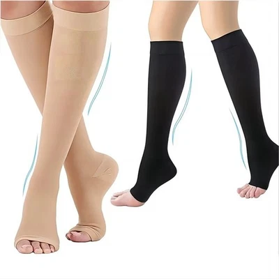 Open Toe Medical Compression Socks for Women & Men S/M/L/XL/XXL - Image 1 of 4