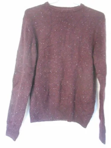 Cedar Wood State Burgundy ragwool sweater Size S Crew-neck elbow patches - Bild 1 von 7