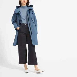 Everlane ReNew Anorak Primary Blue Long Rain Coat Large M - Picture 1 of 11