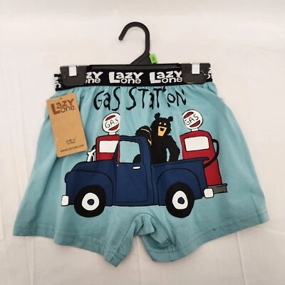 Lazy One men's Boxer shorts PJ lounge shorts Gas Station  100% cotton - Image 1 of 3