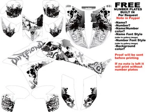 TRX450R Graphics 08-Newer DFR Logo “Fold” White Full Wrap Honda TRX450R ATV - Foto 1 di 6