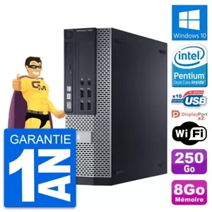 PC Dell 9020 SFF Intel Pentium G3220 RAM 8Go Disque Dur 250Go Windows 10 Wifi - Foto 1 di 6