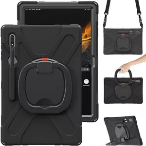 For Samsung Galaxy Tab S9 Ultra S9 Plus S8 Rotating Shockproof Carry Tablet Case - Picture 1 of 21