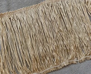Taupe Gray Fringe 6" Lampshades Crafts Hobbies Pillows Sold by Yard - Picture 1 of 4