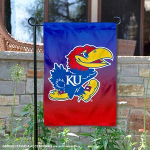 Kansas KU Jayhawks Gradient Colors Garden Flag and Yard Banner - Picture 1 of 3