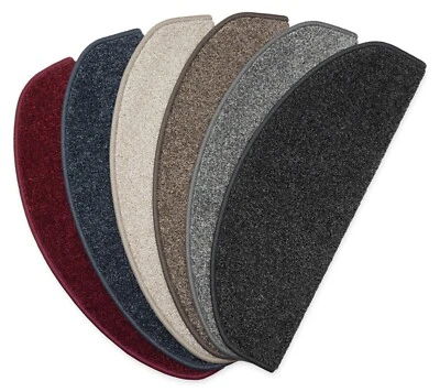 Schmale Stufenmatten Madrid 50x20cm Treppenmatten Stufenteppiche halbrund - Bild 1 von 4