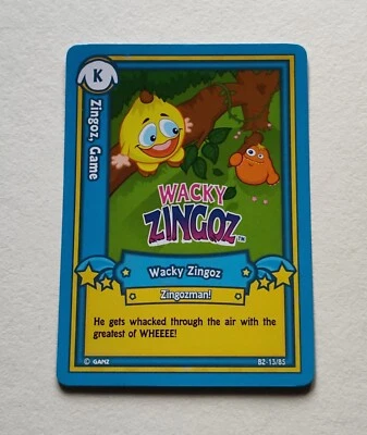 Webkinz Trading Card Series 2 Zingoz, Game Wacky Zingoz Zingozman! B2-13/85 - Image 1 of 2
