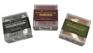 Pier1 Bath & Bloom handgemachte Seife Bambuskohle Wildorchidee exotisch Zimt Neu in Verpackung - Bild 1 von 6