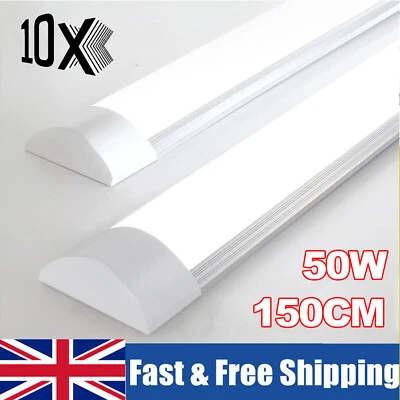 UOCOMDER 1-10Pcs 5FT LED Batten Tube Light Garage Ceiling Panel Lamp For Workshop Office