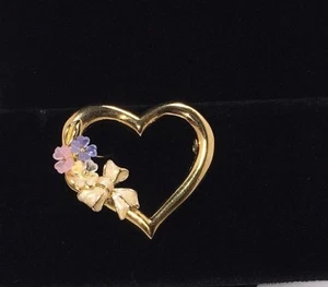HERZ FLORAL GOLDFARBENE LIA BROSCHE ANSTECKNADEL - Bild 1 von 4