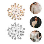 2 Pcs Pearl Snowflake Pin Alloy Decorative Brooch Bags