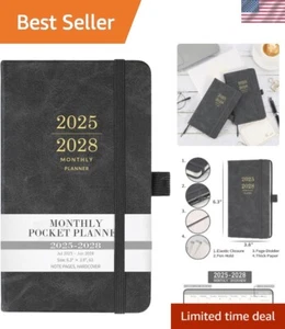 2025-2028 Monatlicher Taschenplaner/Kalender - 3 Monatsplaner mit Kunstleder... - Bild 1 von 8