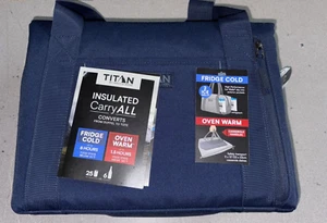Titan By Arctic Zone Insulated Carry All Cold Warm Travel Outdoor Bag Navy Blue - Picture 1 of 4