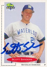 1991 Waterloo Diamonds SCOTT SANDERS Signed Card autograph MARINERS PADRES