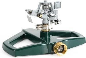 Sprinklers for Yard, Metal Impact Sprinkler with Metal Base, Heavy Duty Adjustab - Picture 1 of 8