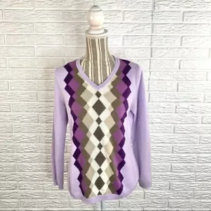 Suéter Croft & Barrow Púrpura Argyle Talla Mediana - Imagen 1 de 6