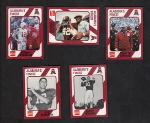1989 ALABAMA'S FINEST FOOTBALL 5 CARD LOT, BRYANT, STARR, NAMATH, STABLER, MAJOR - Picture 1 of 2