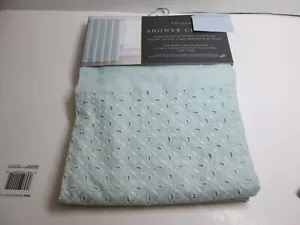 NEW Envogue Home Shower Curtain 72"x72" Light Green Eyelet New - Picture 1 of 6