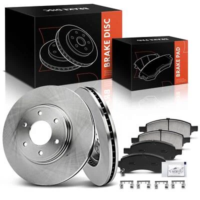 Front Disc Rotors & Ceramic Brake Pads for Chevy Trailblazer 2006-2009 Saab 9-7X - Image 1 of 4