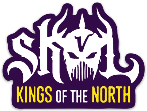 Minnesota Vikings SKOL Kings of the North & Viking Logo Type NFL Die-cut MAGNET Cover