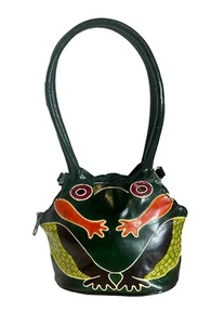 Bolso de diseño animal de cuero pintado a mano Shantiniketan - Imagen 1 de 17