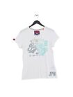 Superdry Women's T-Shirt XL White Polyester with Cotton Basic