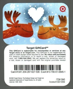TARGET Moose in Love, Snowflakes ( 2006 ) Gift Card ( $0 ) V1 - Picture 1 of 1