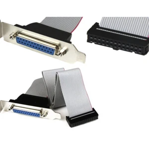 Parallel LPT Printer Port Bracket to Motherboard 25 Pin Female Internal Cable - Picture 1 of 3