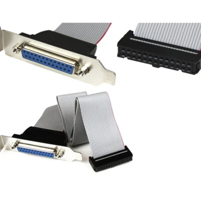 Parallel LPT Printer Port Bracket to Motherboard 25 Pin Female Internal Cable - Image 1 of 3