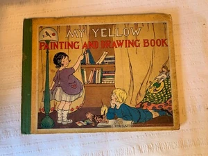 1917 My Yellow Painting and Drawing Book for Young Folks Coloring Vintage Book - Bild 1 von 12
