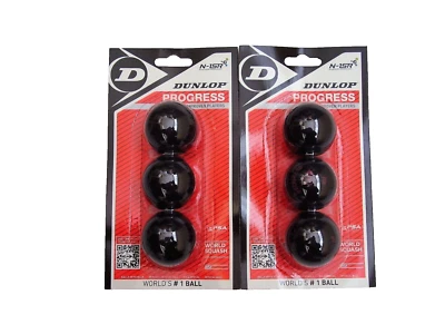 6 DUNLOP RED DOT PROGRESS IMPROVER LEVEL SQUASH BALLS WSF AP - image 1 of 2